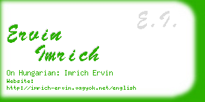 ervin imrich business card